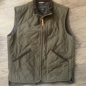 NWT J. Crew Men's Sussex Quilted Olive Green Vest